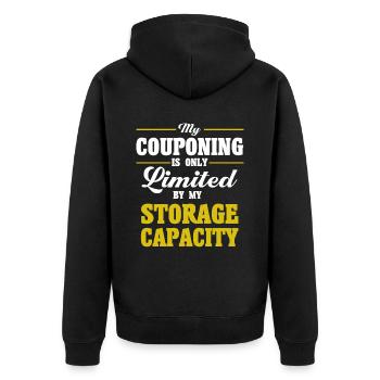 Coupon Shopper Discount Couponer Discount Sale - Unisex Premium Organic Zip Hoodie - black - Back - Nico (187cm)