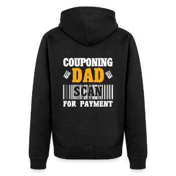 Coupon Shopper Discount Couponer Discount Sale - Unisex Premium Organic Zip Hoodie - black - Back - Nico (187cm)