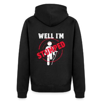 Handicap Amputee Amputation Prosthetic Leg - Unisex Premium Organic Zip Hoodie - black - Back - Nico (187cm)