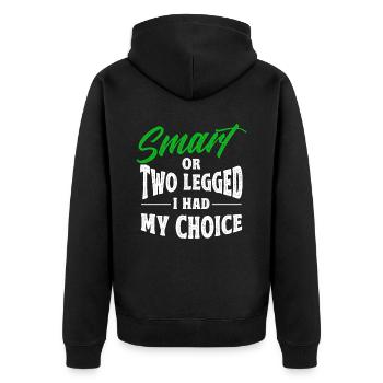 Handicap Amputee Amputation Prosthetic Leg - Unisex Premium Organic Zip Hoodie - black - Back - Nico (187cm)