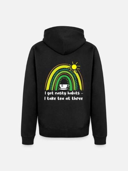 Teeliebhaber, Teetrinker, Teezeit - Unisex Premium Bio Zip Hoodie - Schwarz