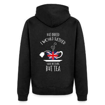 Aber Eigentlich Hätte Ich Lieber Nichts Als Tee - Unisex Premium Bio Zip Hoodie - Schwarz - Hinten - Nico (187cm)