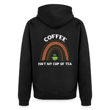 Le café n’est pas mon truc - Veste à capuche bio Premium Unisexe - noir - Dos - Nico (187cm)