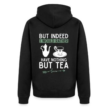Aber Eigentlich Hätte Ich Lieber Nichts Als Tee - Unisex Premium Bio Zip Hoodie - Schwarz - Hinten - Nico (187cm)