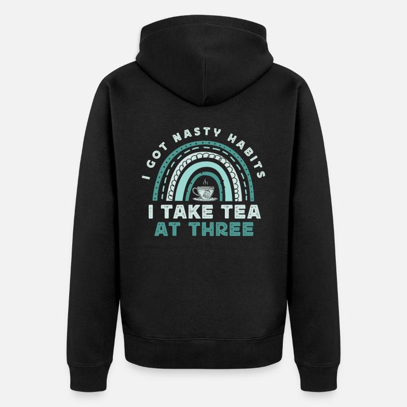 Teeliebhaber, Teetrinker, Teezeit - Unisex Premium Bio Zip Hoodie - Schwarz