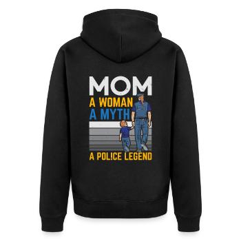 Maman Une femme Un mythe Une légende de la police - Veste à capuche bio Premium Unisexe - noir - Dos - Nico (187cm)