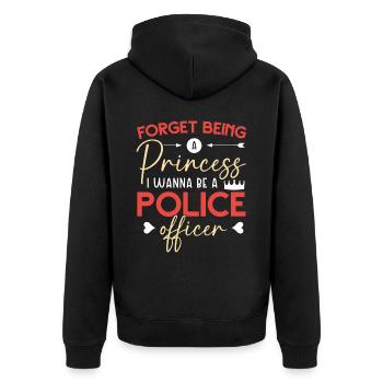 Die stärksten Frauen Und machten sie zu Polizistin - Unisex Premium Bio Zip Hoodie - Schwarz - Hinten - Nico (187cm)