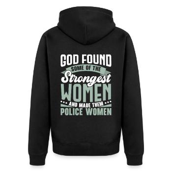 Je suis un policier et une épouse Police Poli - Veste à capuche bio Premium Unisexe - noir - Dos - Nico (187cm)