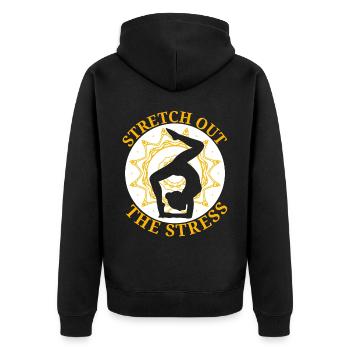 Real Men Do Yoga Lover Meditation Fitness-Übung - Unisex Premium Bio Zip Hoodie - Schwarz - Hinten - Nico (187cm)