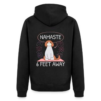 Yoga Teacher Meditation Fitness Exercise - Unisex Premium Organic Zip Hoodie - black - Back - Nico (187cm)