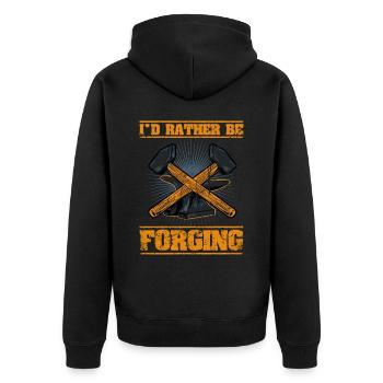 Je préfère forger l’enclume forgeron - Veste à capuche bio Premium Unisexe - noir - Dos - Nico (187cm)