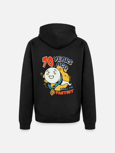 For 70 år siden var jeg den raskeste 70-årsdagen - Premium økologisk unisex-hettejakke - svart