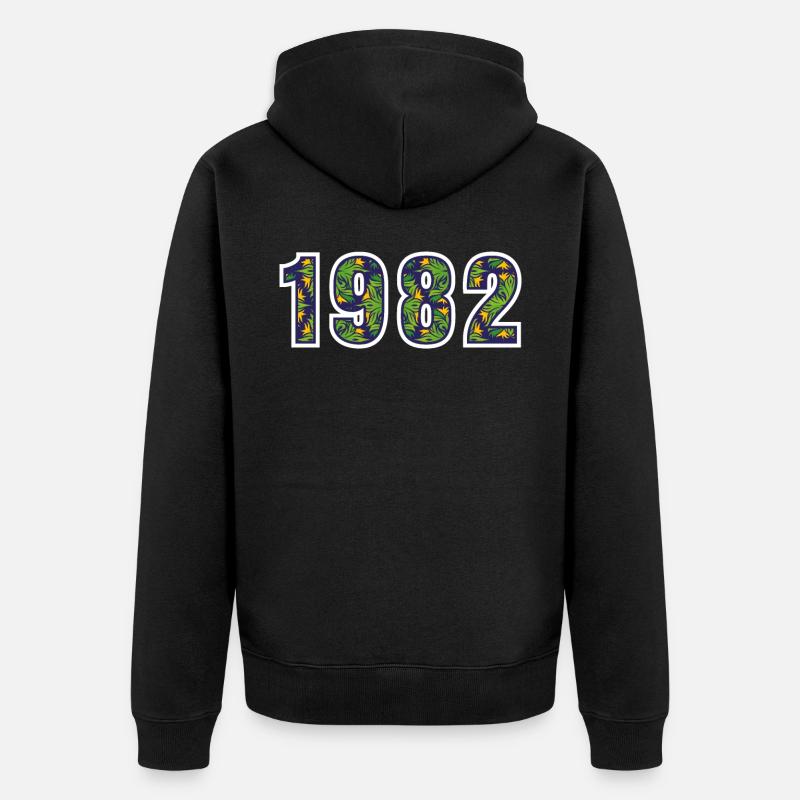 1982 - Unisex Premium Bio Zip Hoodie - Schwarz