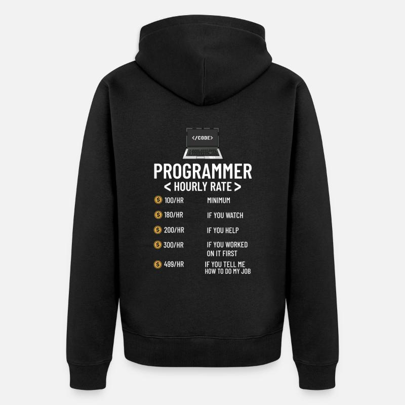 Programmierer Programmieren Computerentwickler Pc - Unisex Premium Bio Zip Hoodie - Schwarz