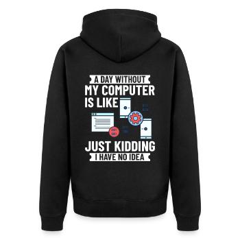 Programmeur Programmation Ordinateur Développeur Pc - Veste à capuche bio Premium Unisexe - noir - Dos - Nico (187cm)
