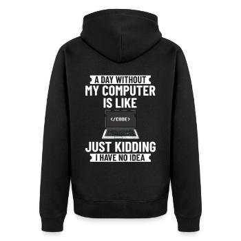 Programmeur Programmation Ordinateur Développeur Pc - Veste à capuche bio Premium Unisexe - noir - Dos - Nico (187cm)