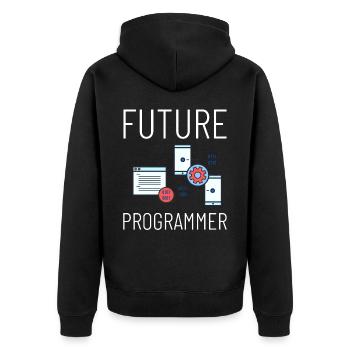 Programmeur Programmation Ordinateur Développeur Pc - Veste à capuche bio Premium Unisexe - noir - Dos - Nico (187cm)