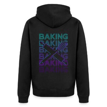 Baking Baker Baking Retro Gift - Unisex Premium Organic Zip Hoodie - black - Back - Nico (187cm)
