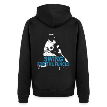 Baseball Fan Vintage Batter Swing - Unisex Premium Bio Zip Hoodie - Schwarz - Hinten - Nico (187cm)