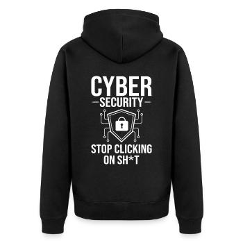 Cyber Security Information Computer Sicherheit - Unisex Premium Bio Zip Hoodie - Schwarz - Hinten - Nico (187cm)