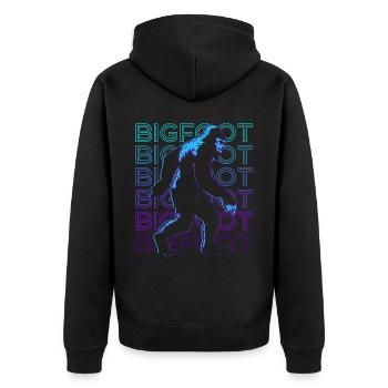 Bigfoot Sasquatch Cadeau Rétro - Veste à capuche bio Premium Unisexe - noir - Dos - Nico (187cm)