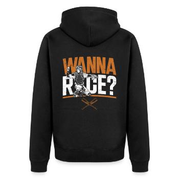 Baseball Fan Catcher Vintage Wanna - Unisex Premium Bio Zip Hoodie - Schwarz - Hinten - Nico (187cm)