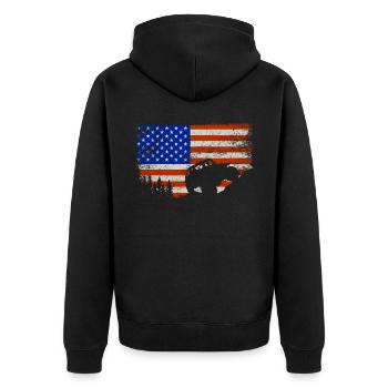 Off Roading QUAD ATV Apparel Off Road QUAD ATV - Unisex Premium Bio Zip Hoodie - Schwarz - Hinten - Nico (187cm)