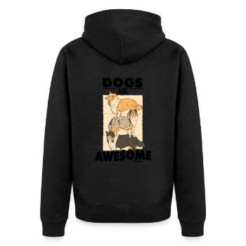Dogs Are Awesome - Unisex Premium Bio Zip Hoodie - Schwarz - Hinten - Nico (187cm)