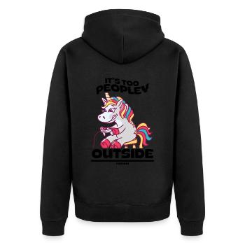 C’est trop folklorique en dehors de la licorne de jeu - Veste à capuche bio Premium Unisexe - noir - Dos - Nico (187cm)