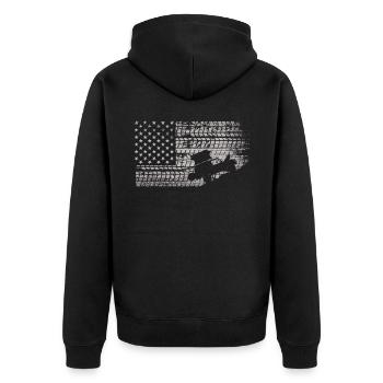 Off Roading QUAD ATV Apparel Off Road QUAD ATV - Unisex Premium Organic Zip Hoodie - black - Back - Nico (187cm)