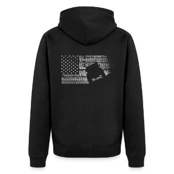 Off Roading QUAD ATV Apparel Off Road QUAD ATV - Unisex Premium Bio Zip Hoodie - Schwarz - Hinten - Nico (187cm)