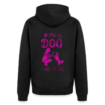 Mon chien pense que je suis cool Dog Lover Dog Owner - Veste à capuche bio Premium Unisexe - noir - Dos - Nico (187cm)