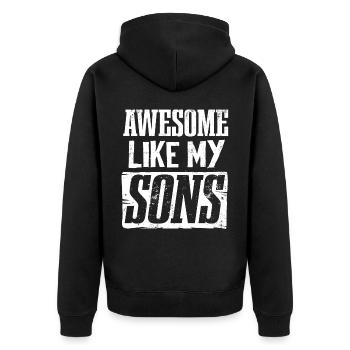 Toll Wie Meine Söhne - Unisex Premium Bio Zip Hoodie - Schwarz - Hinten - Nico (187cm)