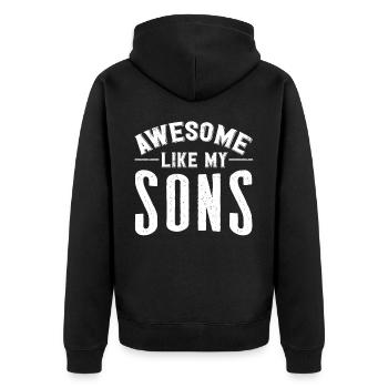 Toll Wie Meine Söhne - Unisex Premium Bio Zip Hoodie - Schwarz - Hinten - Nico (187cm)