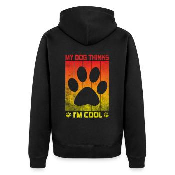 Mon chien pense que je suis cool Dog Lover Dog Owner - Veste à capuche bio Premium Unisexe - noir - Dos - Nico (187cm)