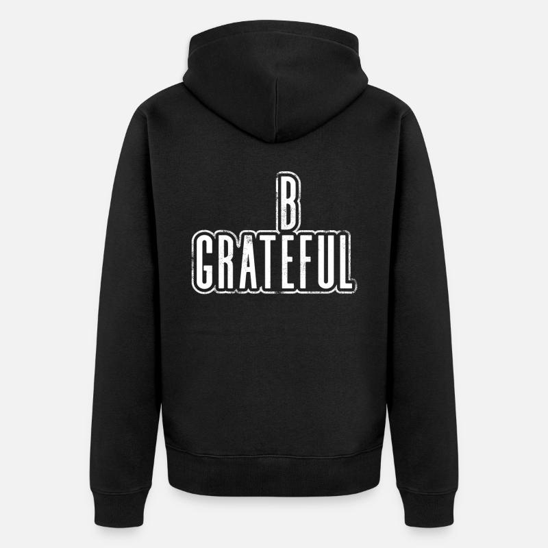 Sei Dankbar - Unisex Premium Bio Zip Hoodie - Schwarz