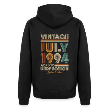 Vintage Aged To Perfection July 1994 - Unisex Premium Organic Zip Hoodie - black - Back - Nico (187cm)