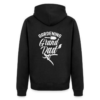 Gartenarbeit Großvater Garten Gärtner Opa - Unisex Premium Bio Zip Hoodie - Schwarz - Hinten - Nico (187cm)
