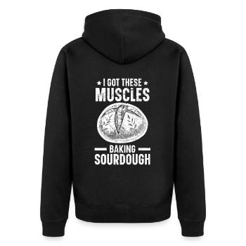 J’ai ces muscles cuisson du pain au levain Cuisson - Veste à capuche bio Premium Unisexe - noir - Dos - Nico (187cm)