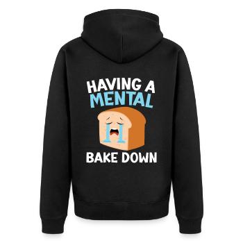 Einen mentalen Back-Down-Brotback-Liebhaber-Bäcker - Unisex Premium Bio Zip Hoodie - Schwarz - Hinten - Nico (187cm)