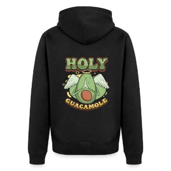 Sacred guacamole funny avocado - Unisex Premium Organic Zip Hoodie - black - Back - Nico (187cm)