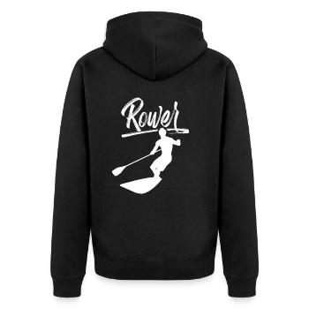 Rowing Rowing Rowing Boat Rowing Rowing - Unisex Premium Organic Zip Hoodie - black - Back - Nico (187cm)
