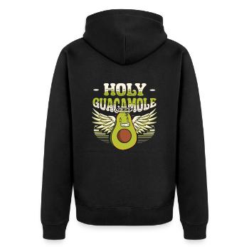 Sacred guacamole funny avocado - Unisex Premium Organic Zip Hoodie - black - Back - Nico (187cm)