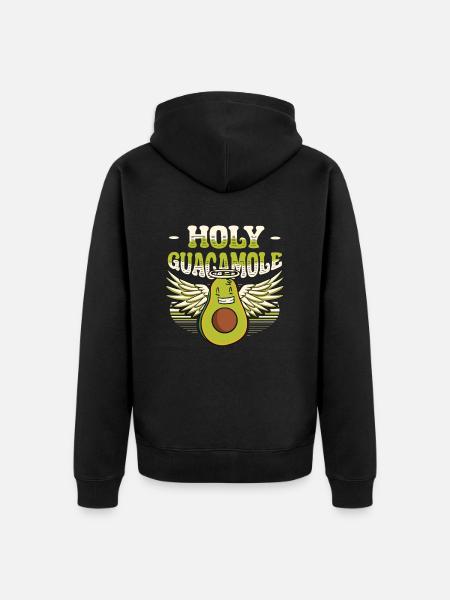 Sacred guacamole funny avocado - Unisex Premium Organic Zip Hoodie - black