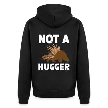 Kein Hugger Porcupine Nagetier Wirbelsäule Tierliebhaber - Unisex Premium Bio Zip Hoodie - Schwarz - Hinten - Nico (187cm)