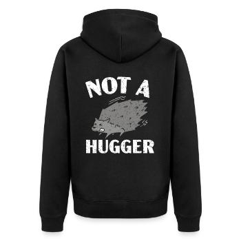 Kein Hugger Porcupine Nagetier Wirbelsäule Tierliebhaber - Unisex Premium Bio Zip Hoodie - Schwarz - Hinten - Nico (187cm)