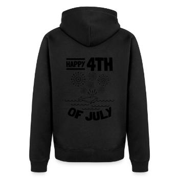 Patriotique américain 4 juillet Baleine happy 4th Of - Veste à capuche bio Premium Unisexe - noir - Dos - Nico (187cm)