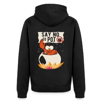 Les crabes cuisinent le jeu de mots Drôle d’écrevisses - Veste à capuche bio Premium Unisexe - noir - Dos - Nico (187cm)