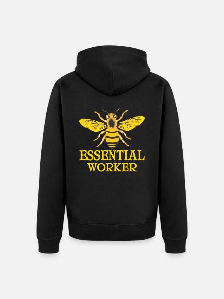 Indispensable labour power Nature Beekeeping - Unisex Premium Organic Zip Hoodie - black
