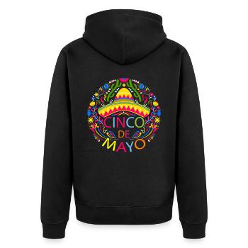 Fiesta Cheerful Cinco De Mayo Party - Unisex Premium Organic Zip Hoodie - black - Back - Nico (187cm)